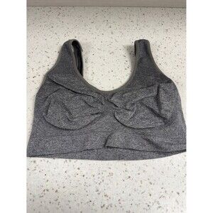 womens Gray Seamless Sports Bra extra large fitted xl gym yoga running A14